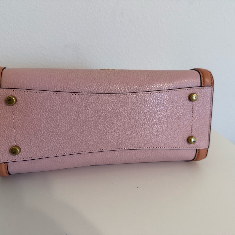 Coach Pink and Brown Leather Satchel - Picture 8 of 16